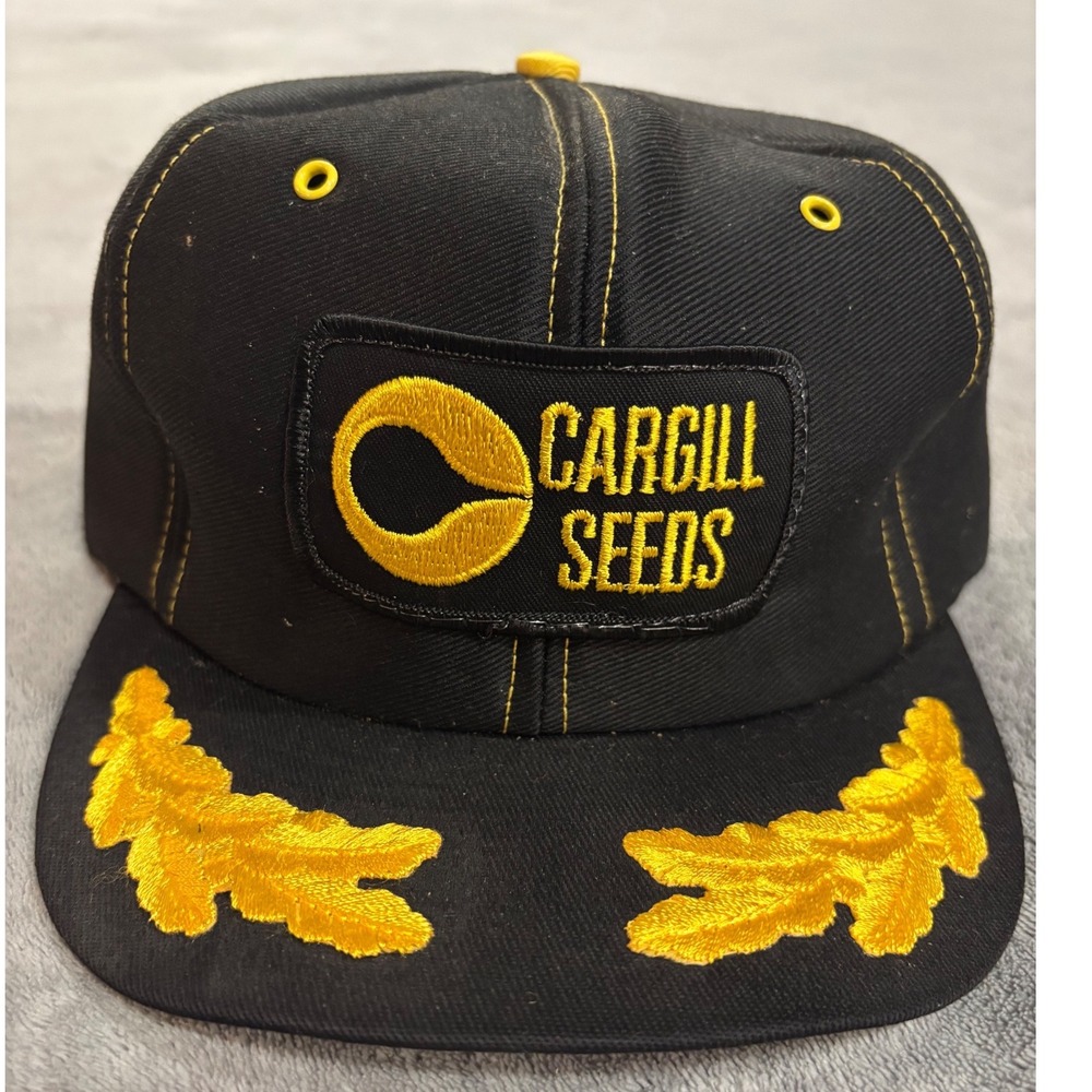 Vintage Cargill Seeds Hat Nomad Black Snapback Scrambled Eggs USA Trucker